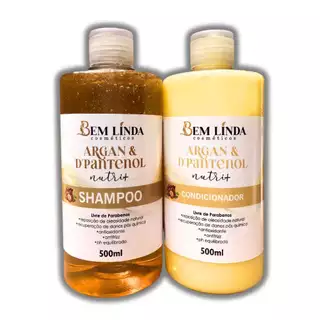 Kit Shampoo E Condicionador Argan E D'Pantenol 500ml Profissional Cheiroso Salão De Beleza