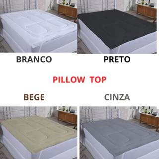 Pillow Top Protetor de Colchão Casal Padrão no tamanho 188x138 x4 MicroPercal 200 Fios Enchimento: Manta 600G/M²
