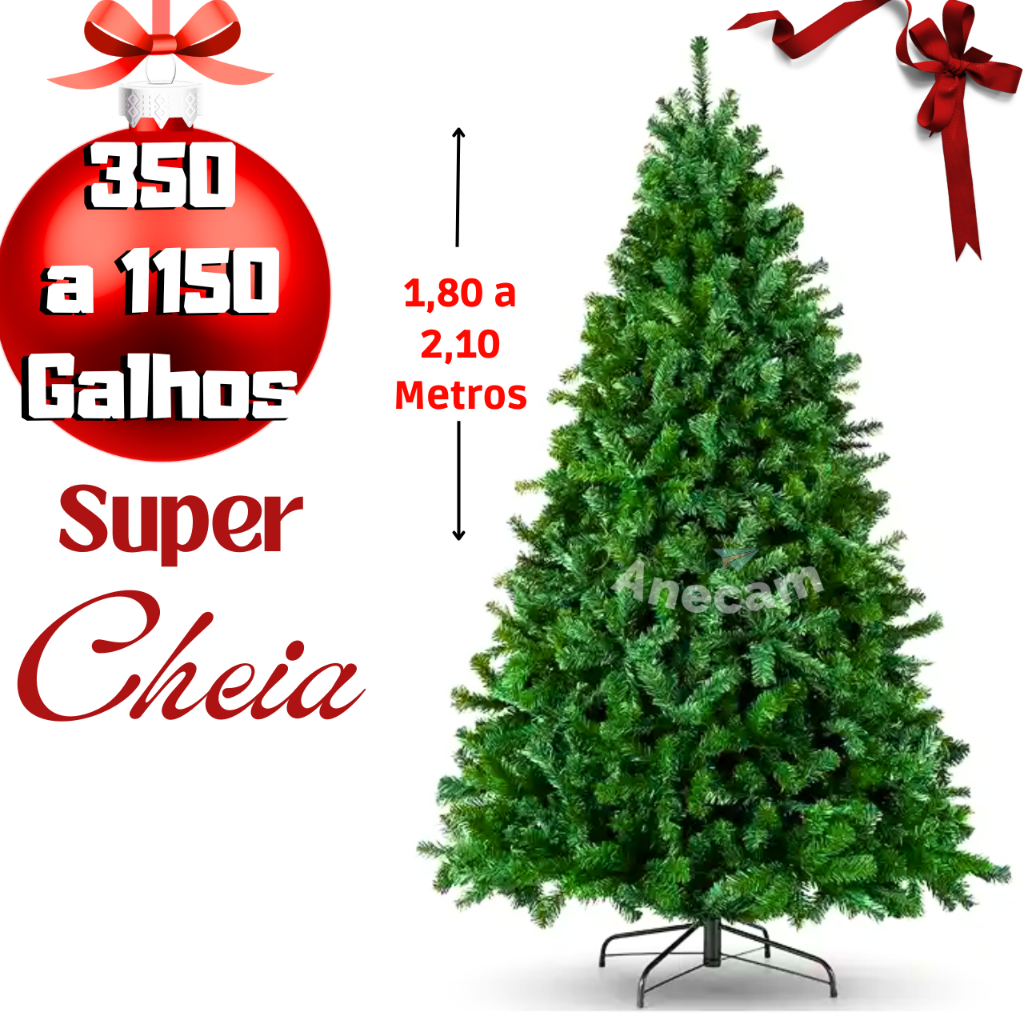 Arvore De Natal De 350 a 1150 Galhos De 1,80 a 2,10 Metros Grande Cheia