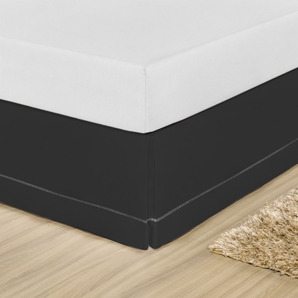 Saia para Cama Box com Tampão Solteirão Ponto Palito Percal 180 Fios Alta Qualidade Premium