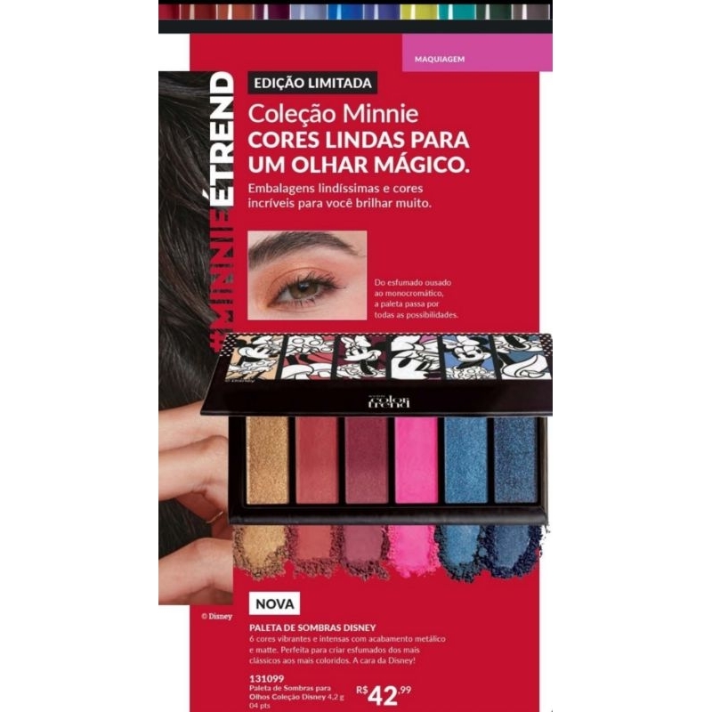 Avon Maquiagem Paleta de Sombras Minnie para Olhos Avon Color