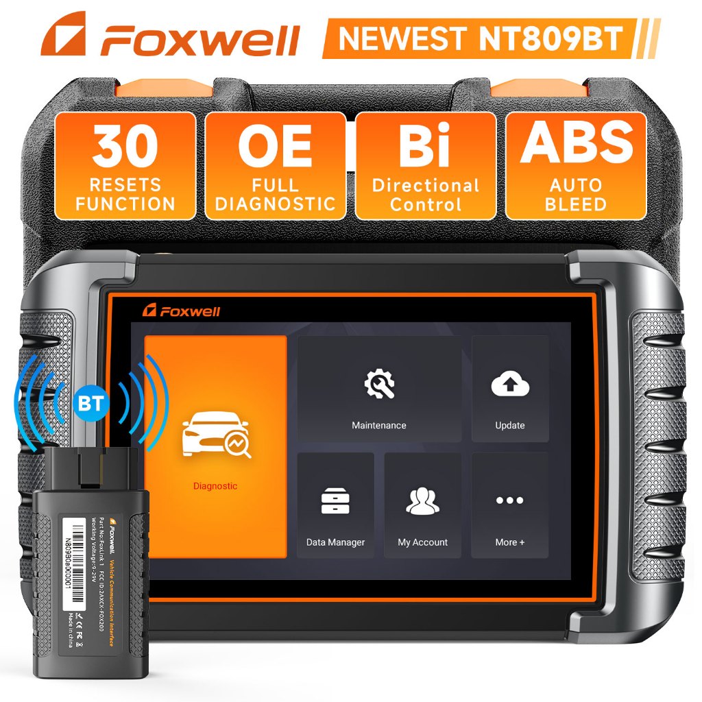 Foxwell NT809BT OBD2 Bluetooth Automotive Diagnostic Tool Full System Bidirectional Testing CANFD OBD Code Reader OBD2 Portuguese Automotive Scanner