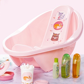 Banheira Para Bebê Dobrável Com Suporte Rosa Grande