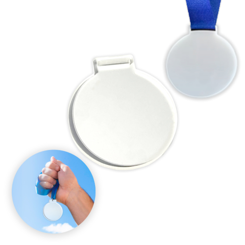 Medalha Acrílico Cristal 2mm Redonda Lisa 8 cm Kit 50 - 100 unidades