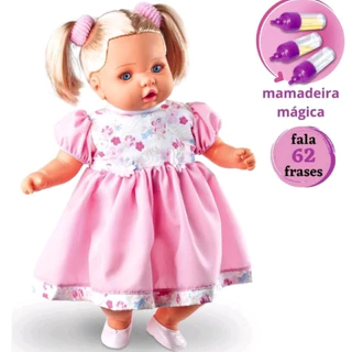Boneca Angelina Loira Fala 62 Frases + Mamadeira Mágica Brinquedo Menina - Envio Imediato - em Oferta na Shopee