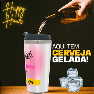 Copo Termico Personalizado Cerveja Inox Interno Existe Rosa.