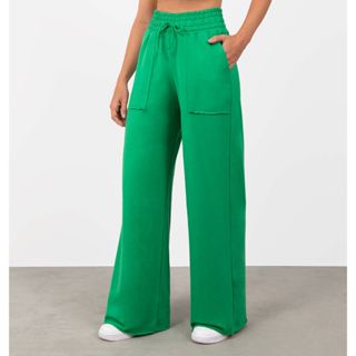 Calça Feminina Pantalona C/ Bolso Viscolaycla Power Athetic