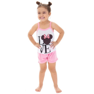 Baby Doll Infantil Feminino Malha Pijama Verão Roupa de Dormir Short Doll Alcinha Confortável Traje para Dormir. em Oferta na Shopee