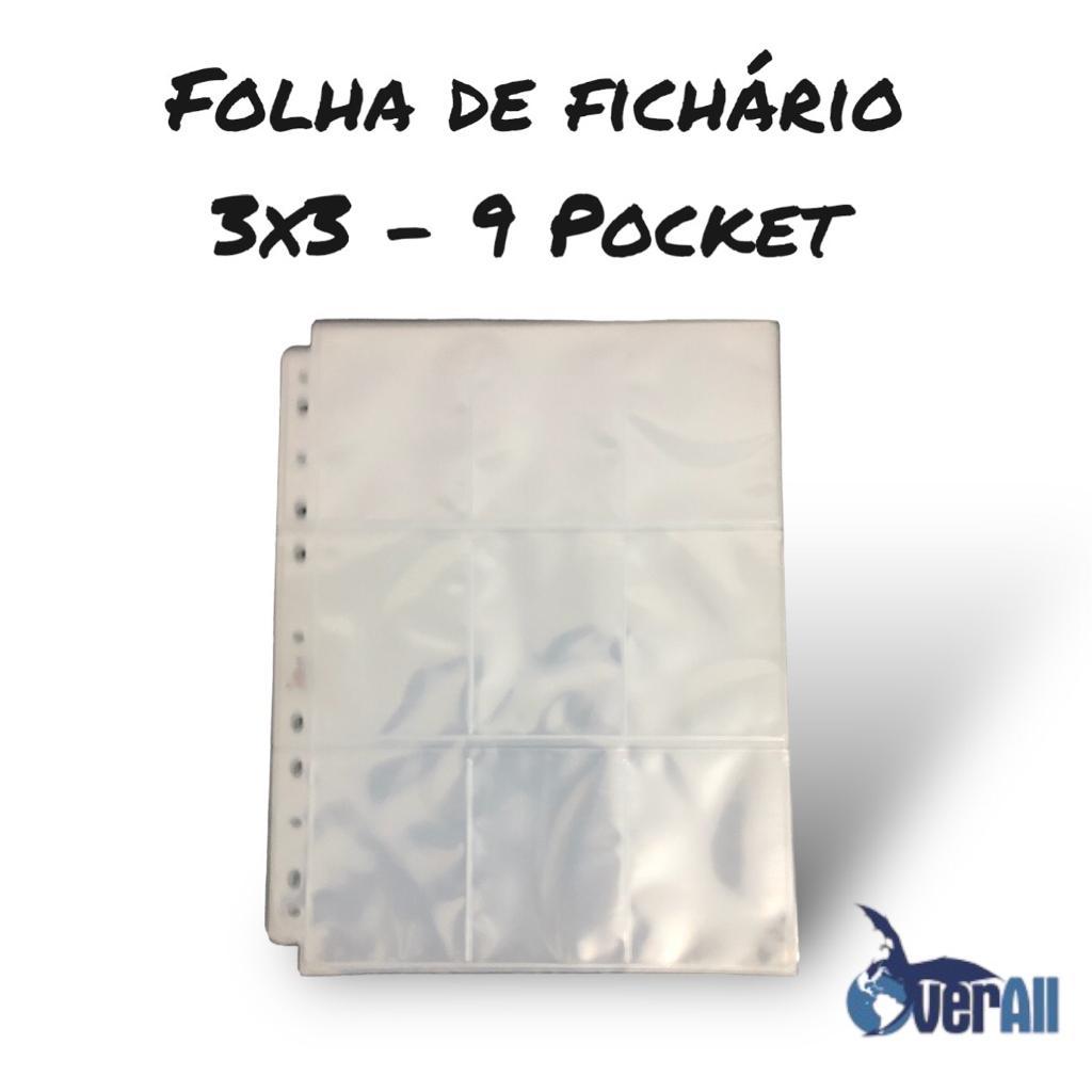 Kit 10 Folhas de fichário para cartas Magic Pokémon Albúm 3x3 - 9 Pocket Binder Coleção de cartas K pop