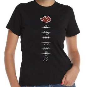 Camisa Baby Look Naruto Akatsuki Camiseta Feminina T shirt Nuvem