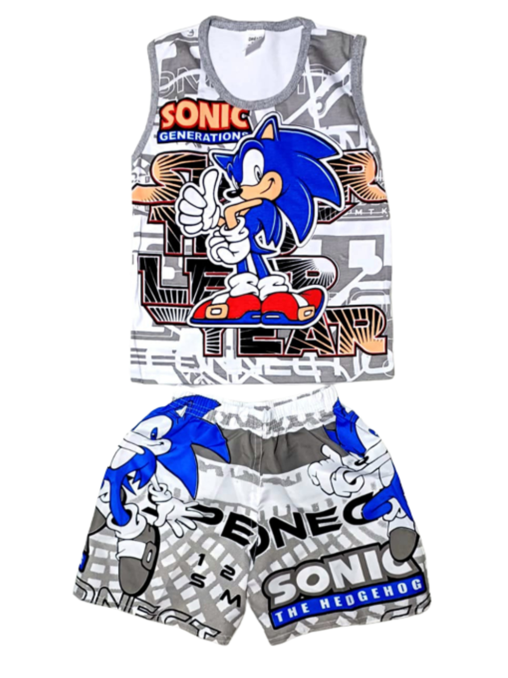 Sonic Fantasia Personagem, Roupa Infantil para Menino Nunca Usado 86239549