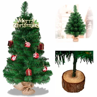 Árvore De Natal Pequena Pé de Madeira Pinheiro Verde Luxo 60cm - 60 Galhos Premium