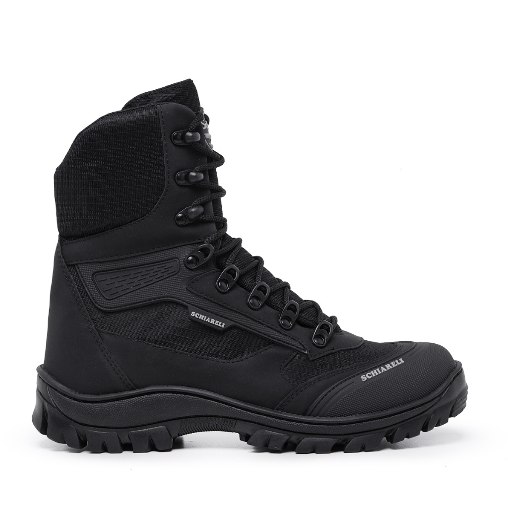 Bota Coturno Militar Tático Masculino Cano Alto Motociclista Bombeiro Proteção Marcha Segurança