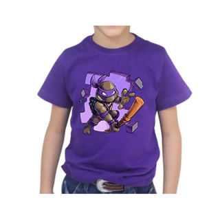 Camisa Tartarugas Ninja Leonardo Desenho Camiseta 100% Algodão Infantil  Cores