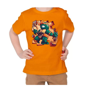 Camisa Tartarugas Ninja Leonardo Desenho Camiseta 100% Algodão Infantil  Cores