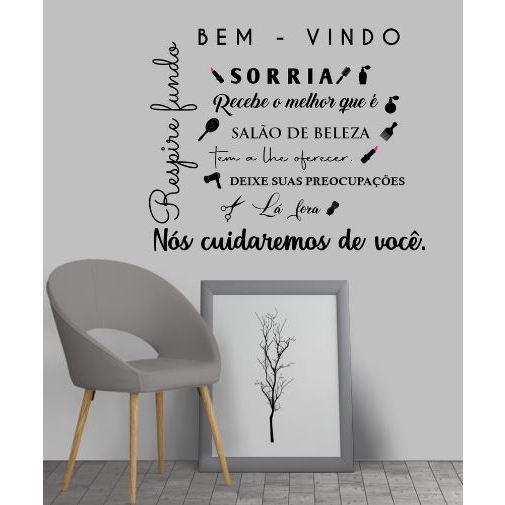 Adesivo De Parede Decorativo Nome Do Salão De Beleza Will408