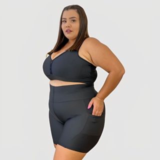 BERMUDA ACADEMIA PLUS SIZE PEDAL MODA FITNESS CICLISTA