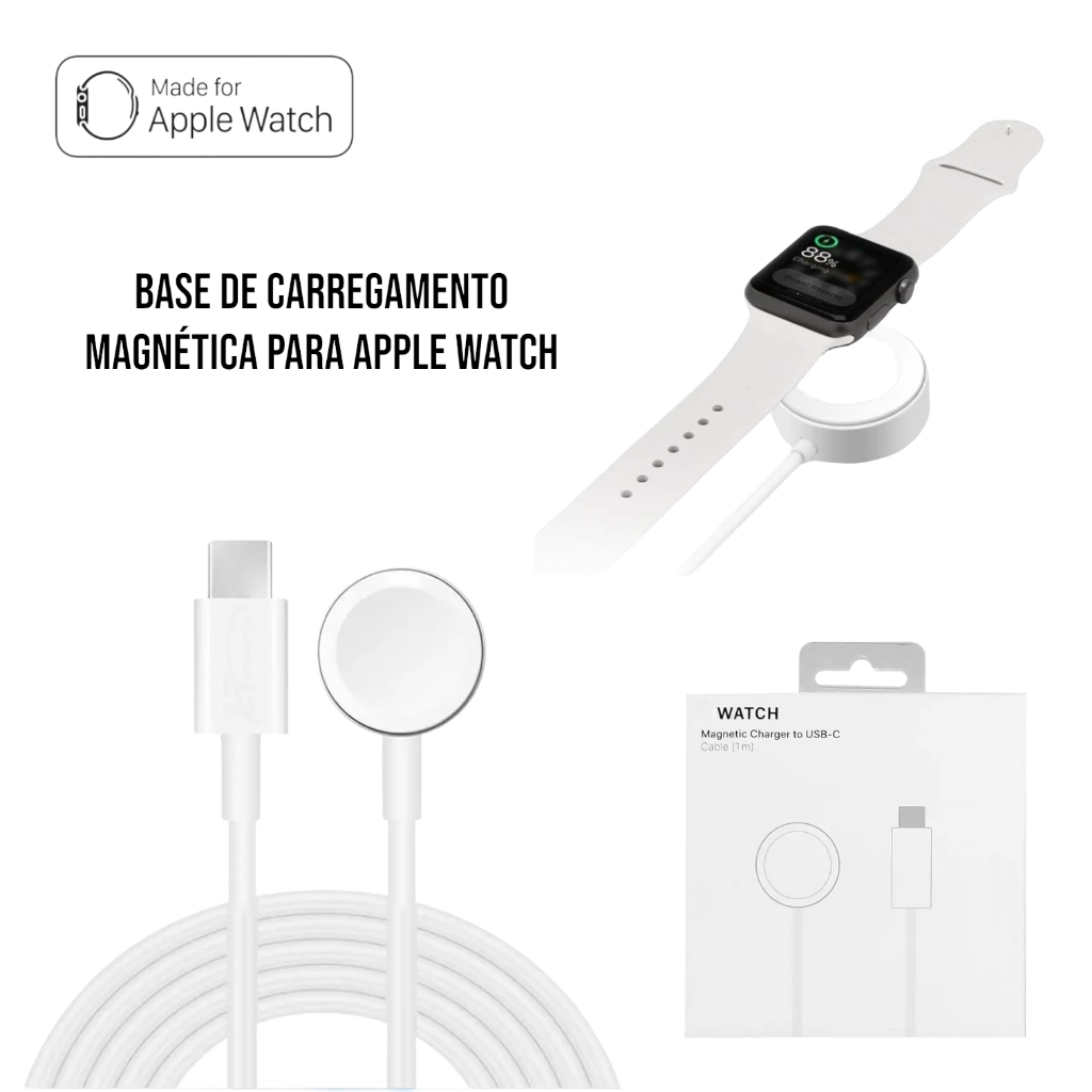 Carregador Sem Fio 2n1 para Apple Watch e Smartphones - Cirilo Cabos