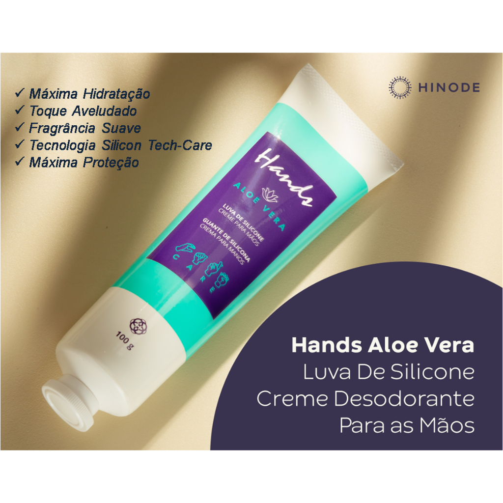 Kit 3 Luva Silicone Hidratante Para Mãos 100g Hinode