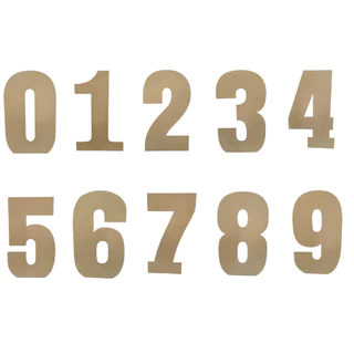 NUMEROS 60CM, NO MDF DE 6MM CRU - COM BASE