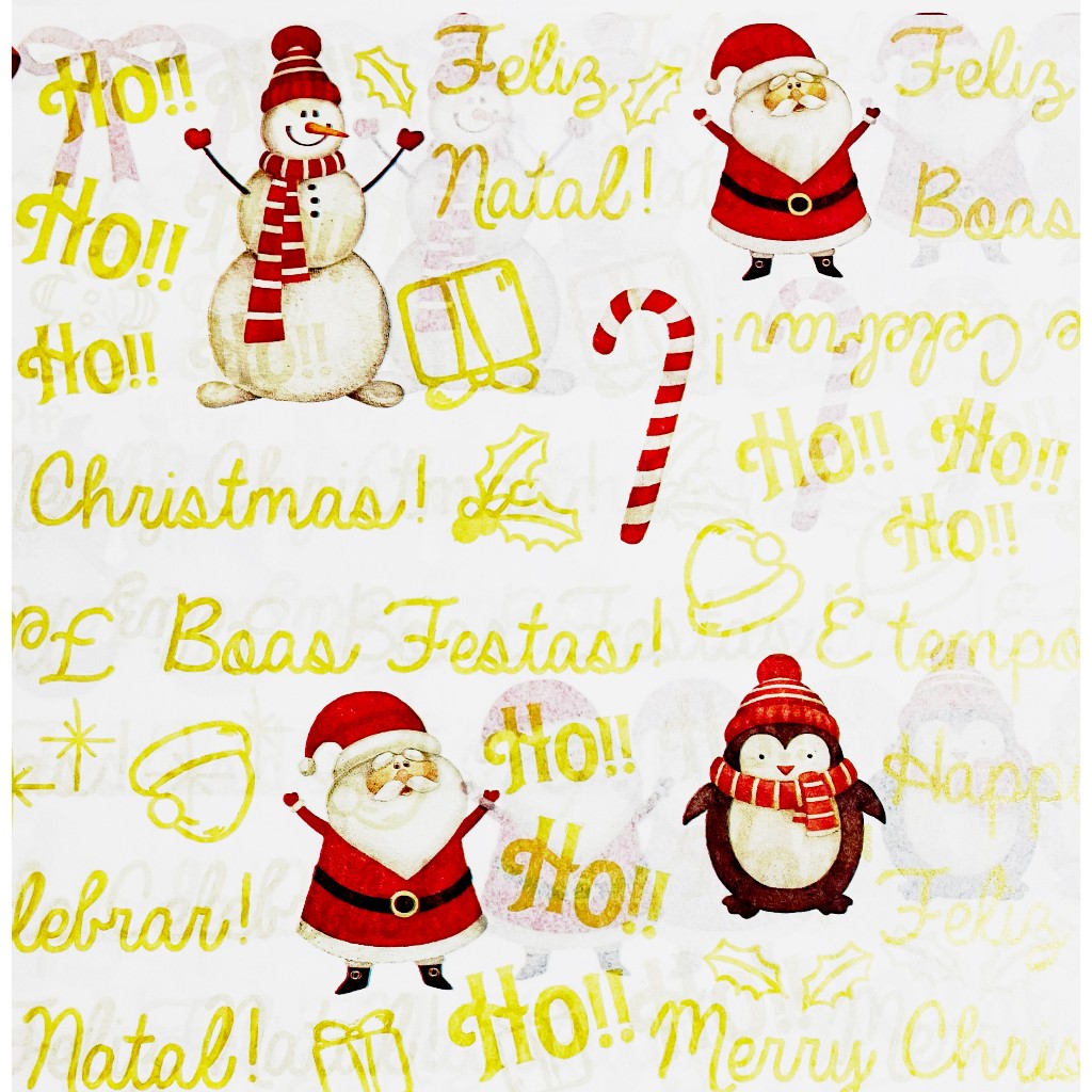 Papel de seda NATAL 49x69cm com 50 unidades