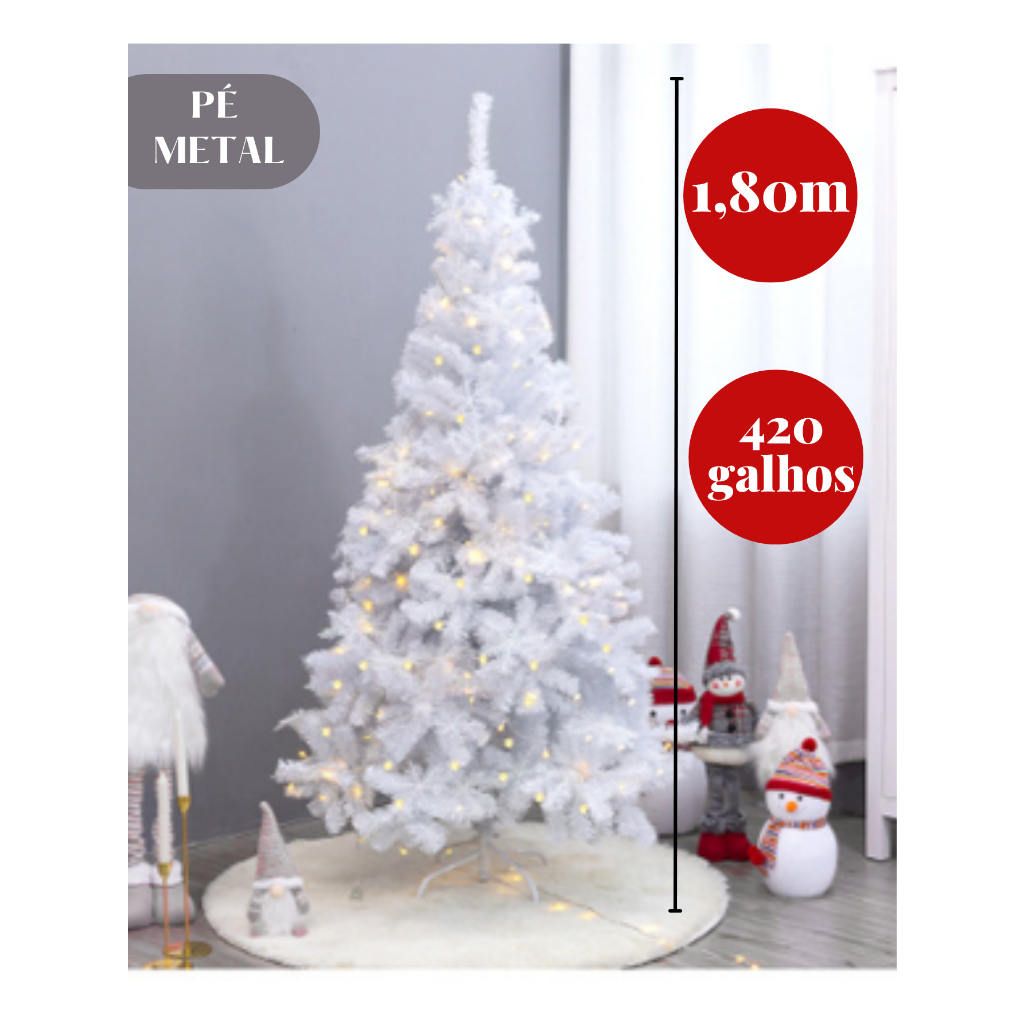 Árvore De Natal Grande Artificial Luxo 180 Cm Cheia