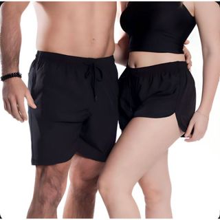 Conjunto Short Casal Combinando Kit Bermuda Com Duas Peças Moda Praia Verão