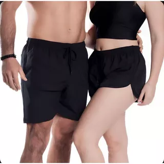 Conjunto Short Casal Combinando Kit Bermuda Com Duas Peças Moda Praia Verão