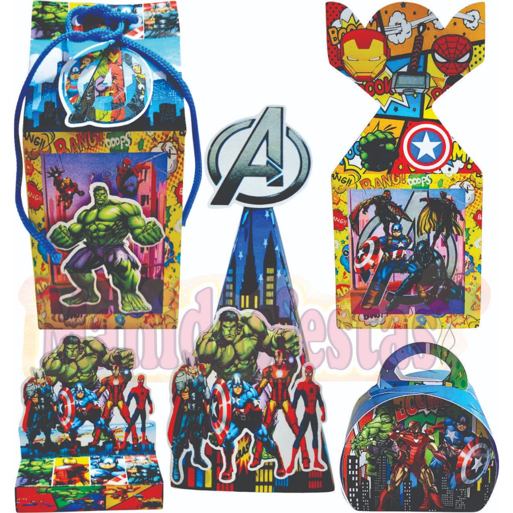 Kit Lembrancinha Dos Vingadores Avengers Decoração 60 Itens | Shopee Brasil
