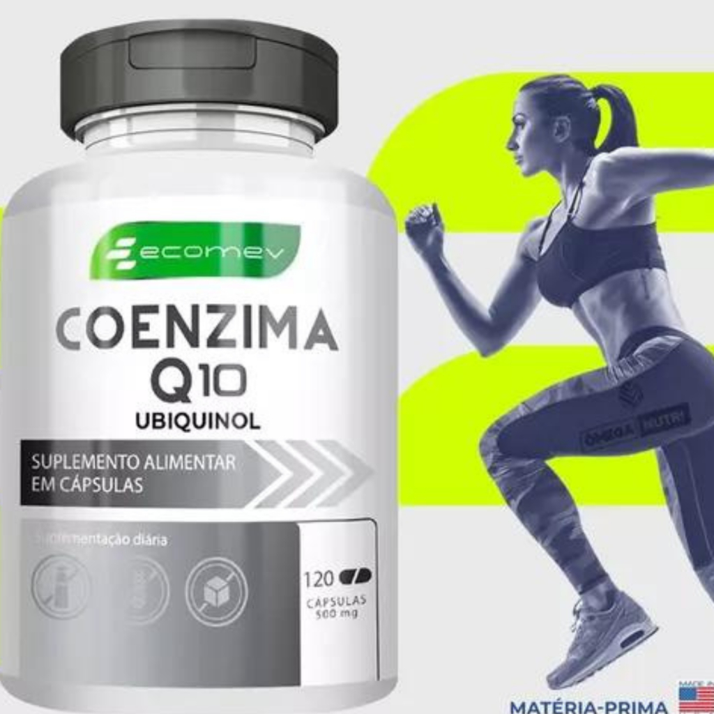 Coenzima Q10 Ubiquinol Puro 500mg 120 Cáps Ecomev Saude Fisica e Mental