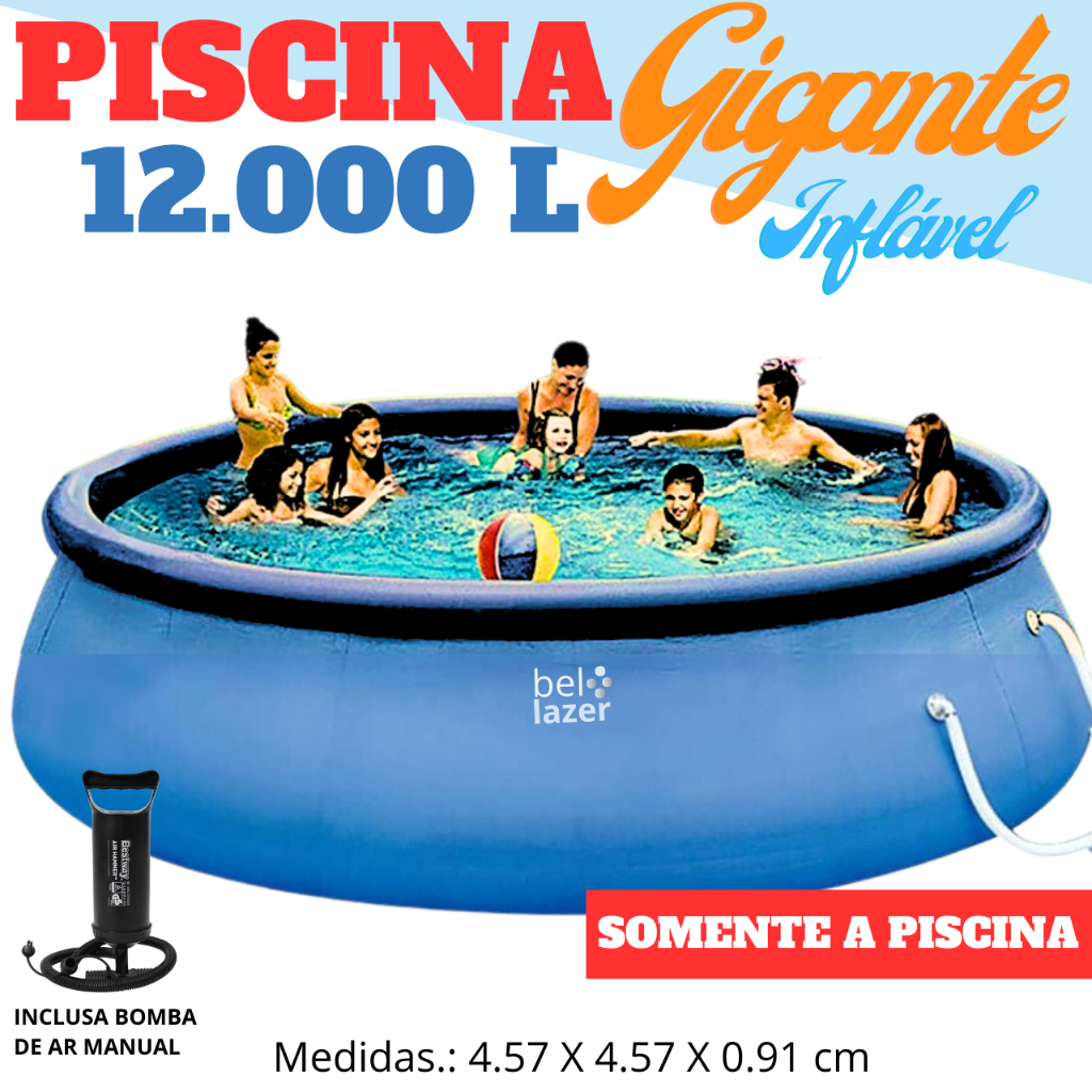 PISCINA INFLÁVEL GIGANTE DE 12.000 LITROS - 457 X 91 CM. | Shopee Brasil