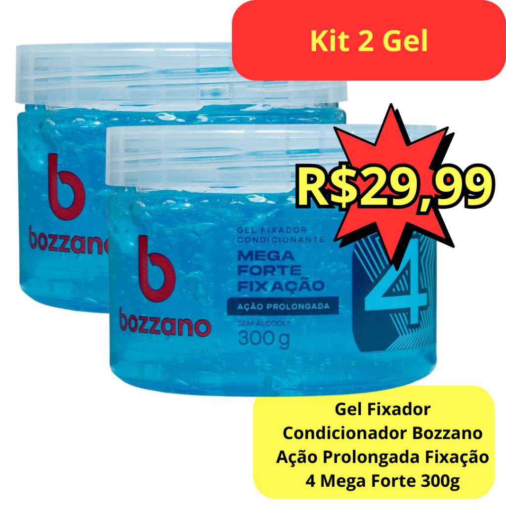 Gel Fixador Condicionante Bozzano Ação Prolongada Mega Forte Fixação 4