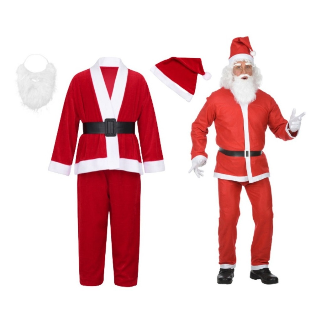 Fantasia Roupa Papai Noel 5 Peças Completa Natal Original | Shopee Brasil