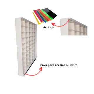 Expositor estante para carrinhos hotwheels Branco para 50 miniaturas
