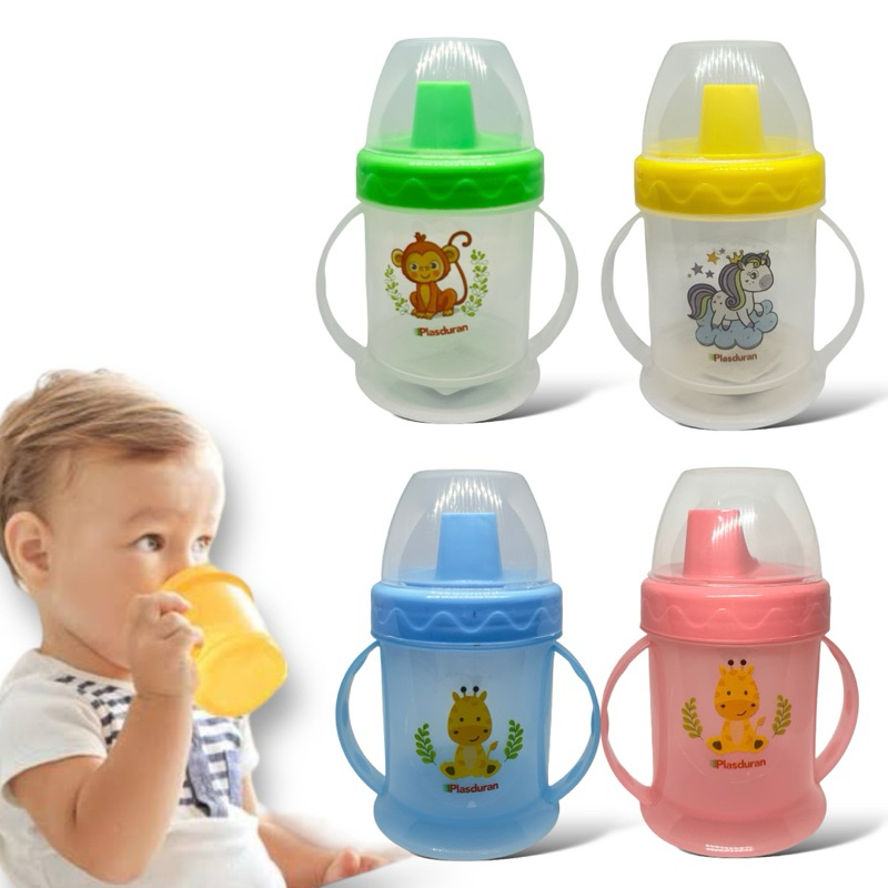 Copo Baby para criança Kids Com Tampa Bico e alça De Plástico Infantil ...
