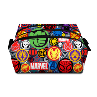 Estojo Escolar Triplo 3 compartimentos Super Heróis Marvel Vingadores Ícons