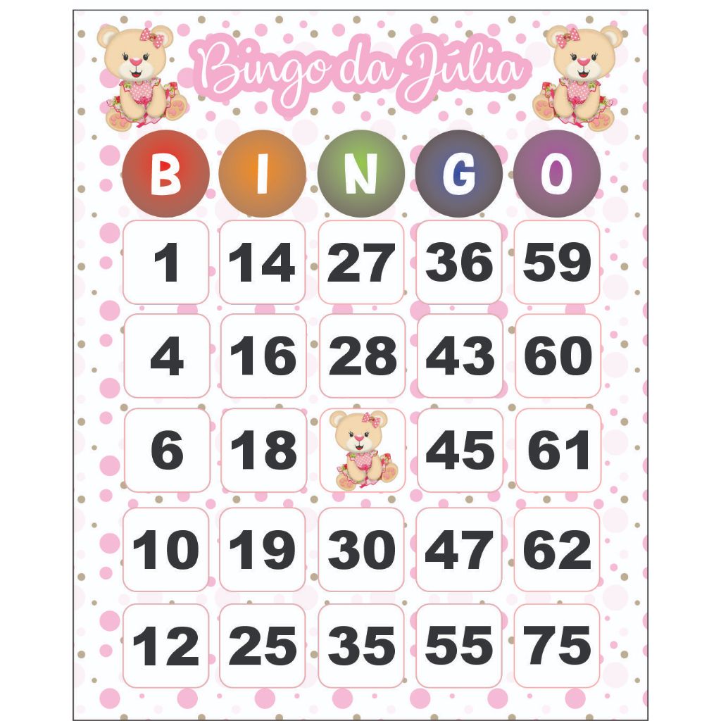 Brinquedo Infantil Jogo Bingo Varalzinho 61 Peças Brincadeira De