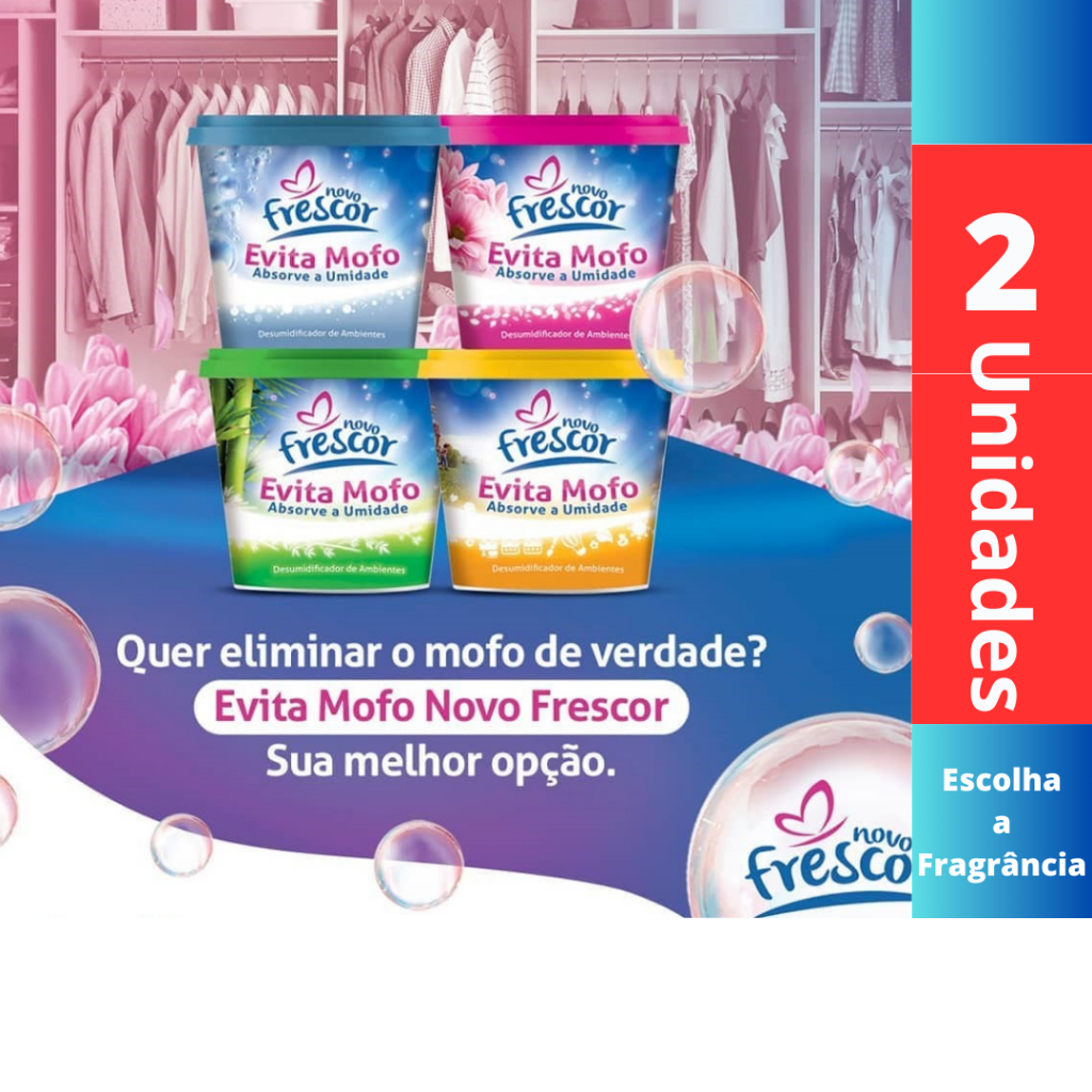 2Un Anti Mofo Desumidificador Evita Mofo Guarda Roupa Armário Pote 80g ...