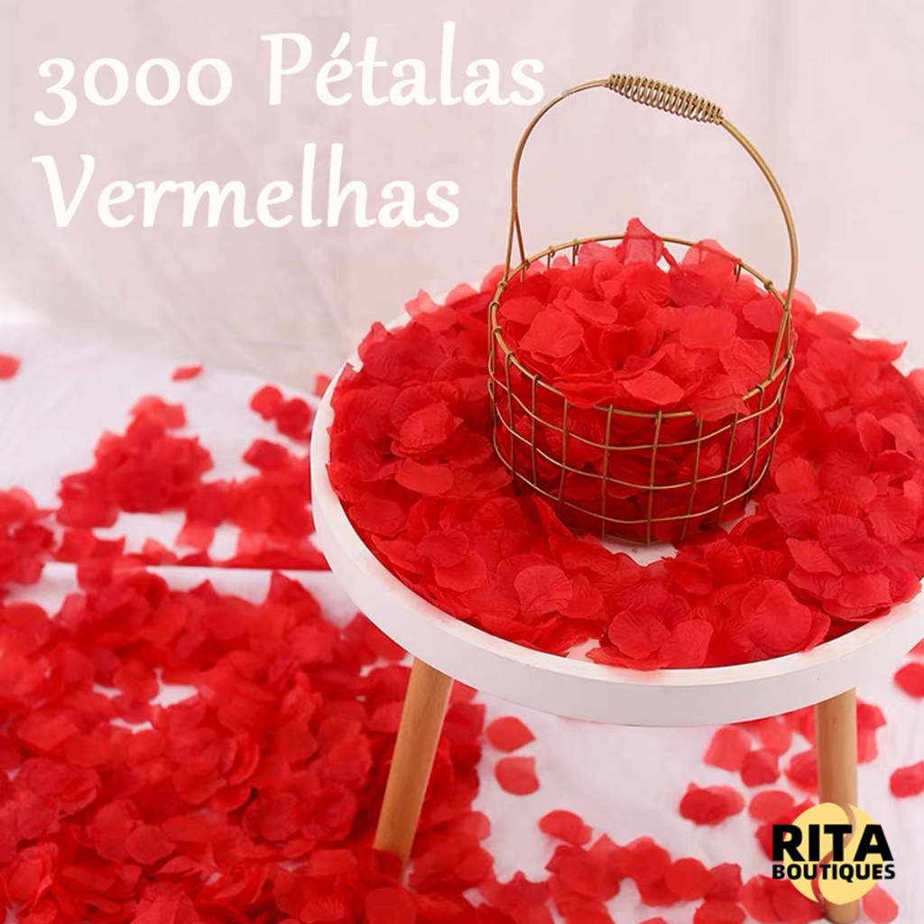 1000 Pétalas De Rosas Artificiais Vermelha Para Decoração Casamento Kit Romantico