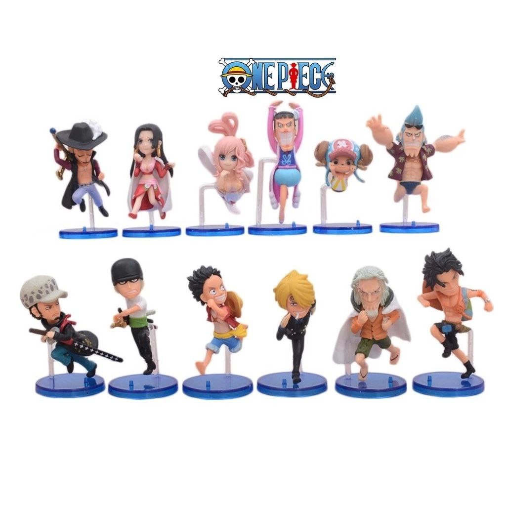 Miniaturas One Piece Luffy Zoro Law Rayleigh Mihawk Action Figures