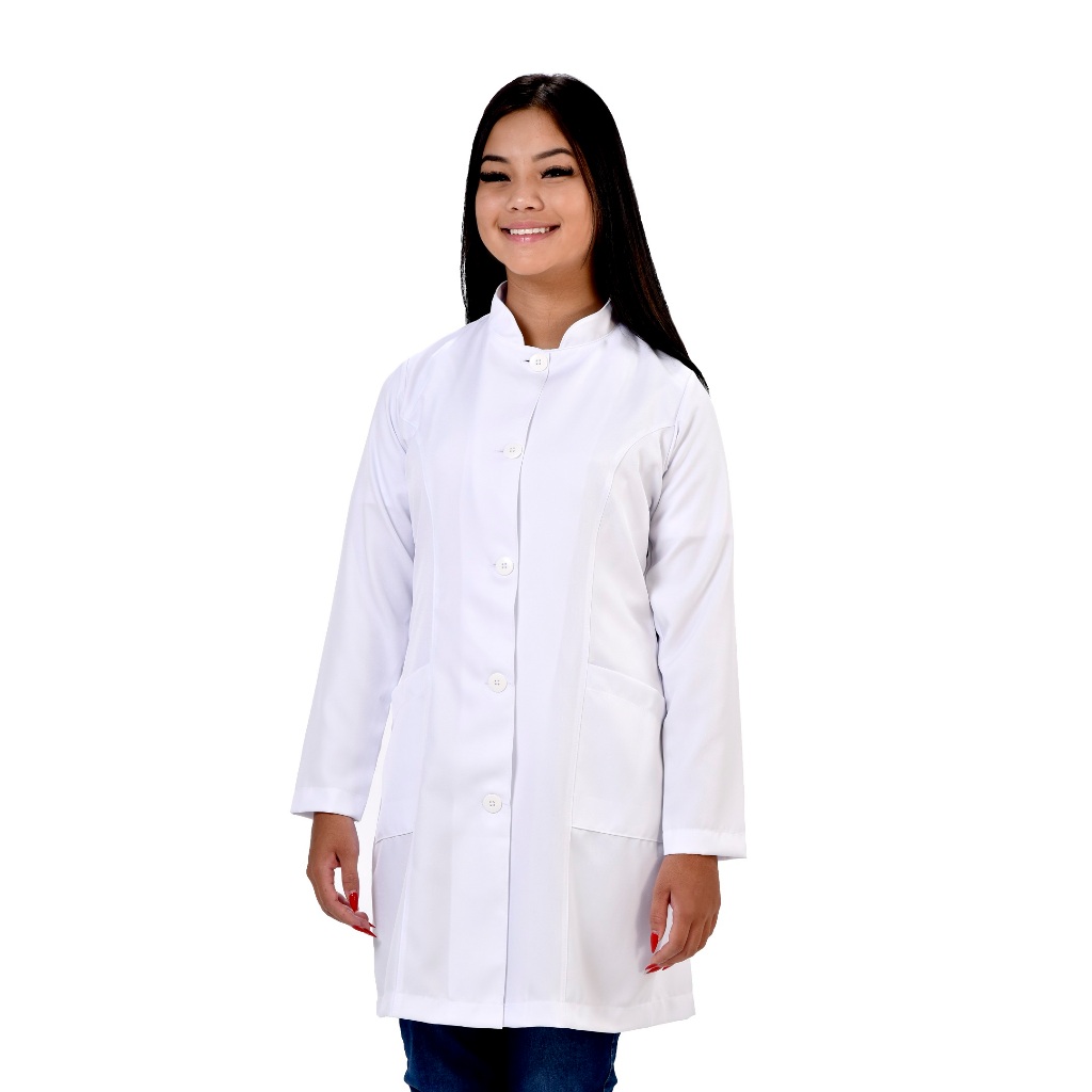 Jaleco Feminino Gabardine Gola Padre