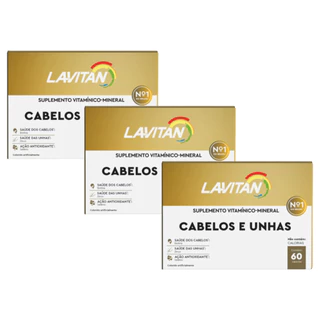 Lavitan Cabelos e unhas Cimed 60 cápsulas kit 3 caixas