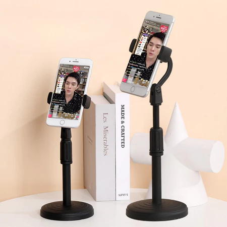 Suporte De Celular Tripé Para Mesa Ideal Para Gravação de Vídeos Mini Pedestal Ajustável 360°