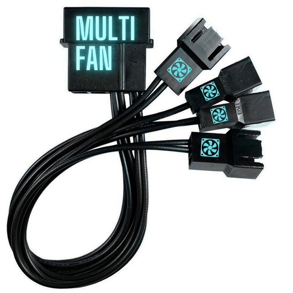 Cabo Adaptador Multi Fan Cooler Hub Splitter Molex Cooler 3 4 Pinos