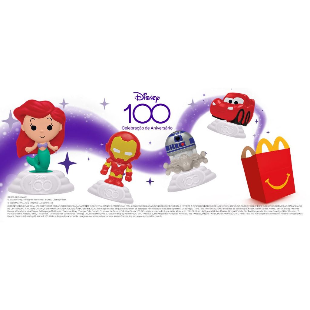 McDonald's - MC lanche feliz - Brinquedo Disney - Coleção Novembro 2023 - Disney 100 anos