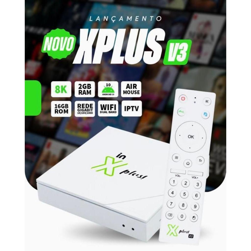 Receptor Interbras XPLUS Stick V2 4K 1GB / 8GB RAM / IPTV Stick Com  Controle Voz - Super Games