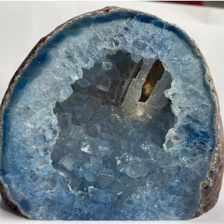 Geodo de ágata rosa, roxo,verde ,azul.