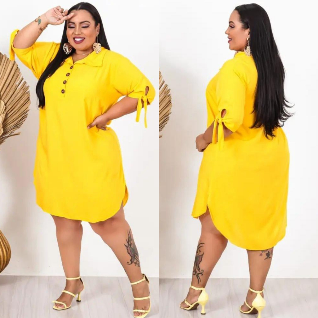 Vestido Chemise Plus Size Camisão Chamise Moda Plus Otima Qualidade