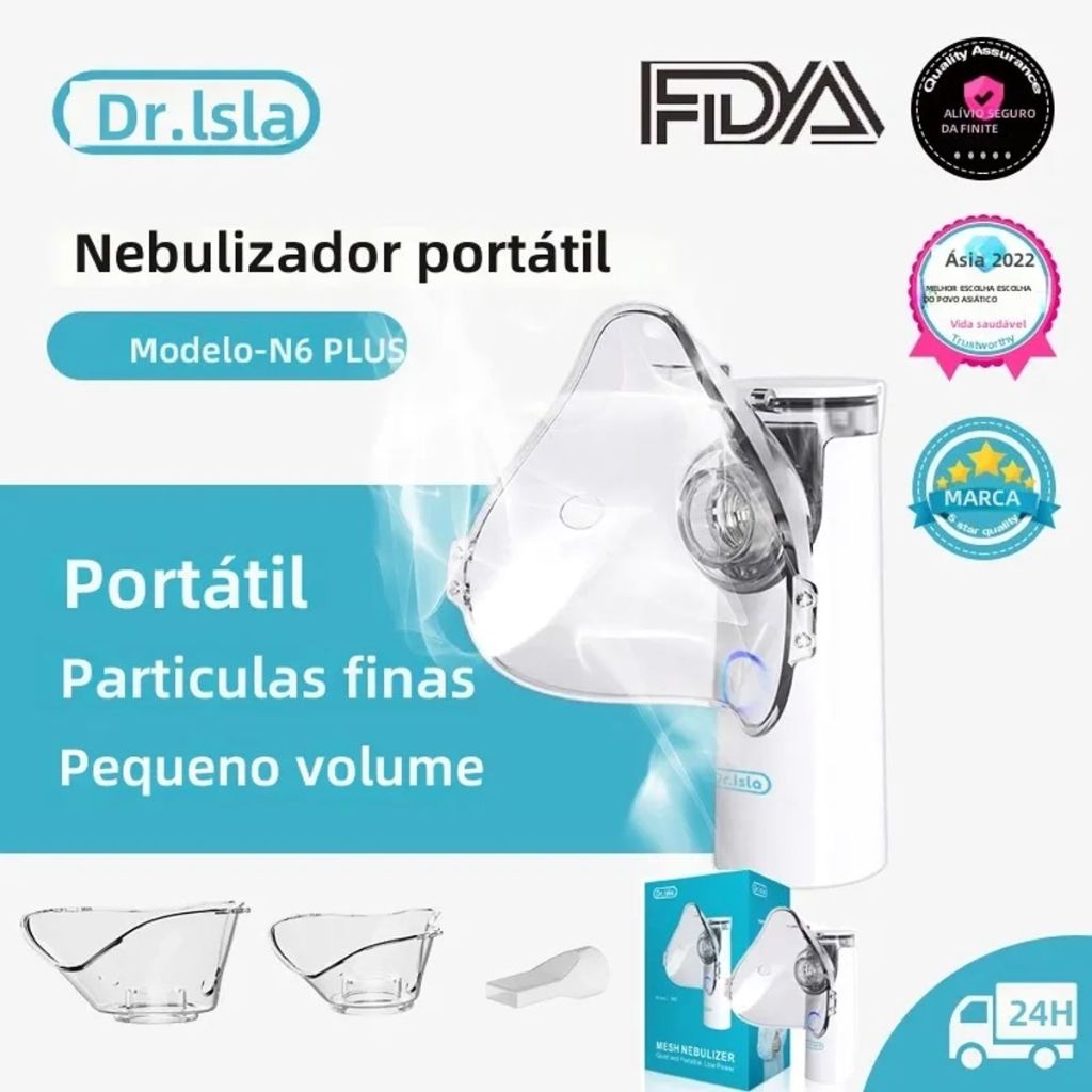 DR ISLA Inalador Nebulizador Portátil - Adultos e Crianças
