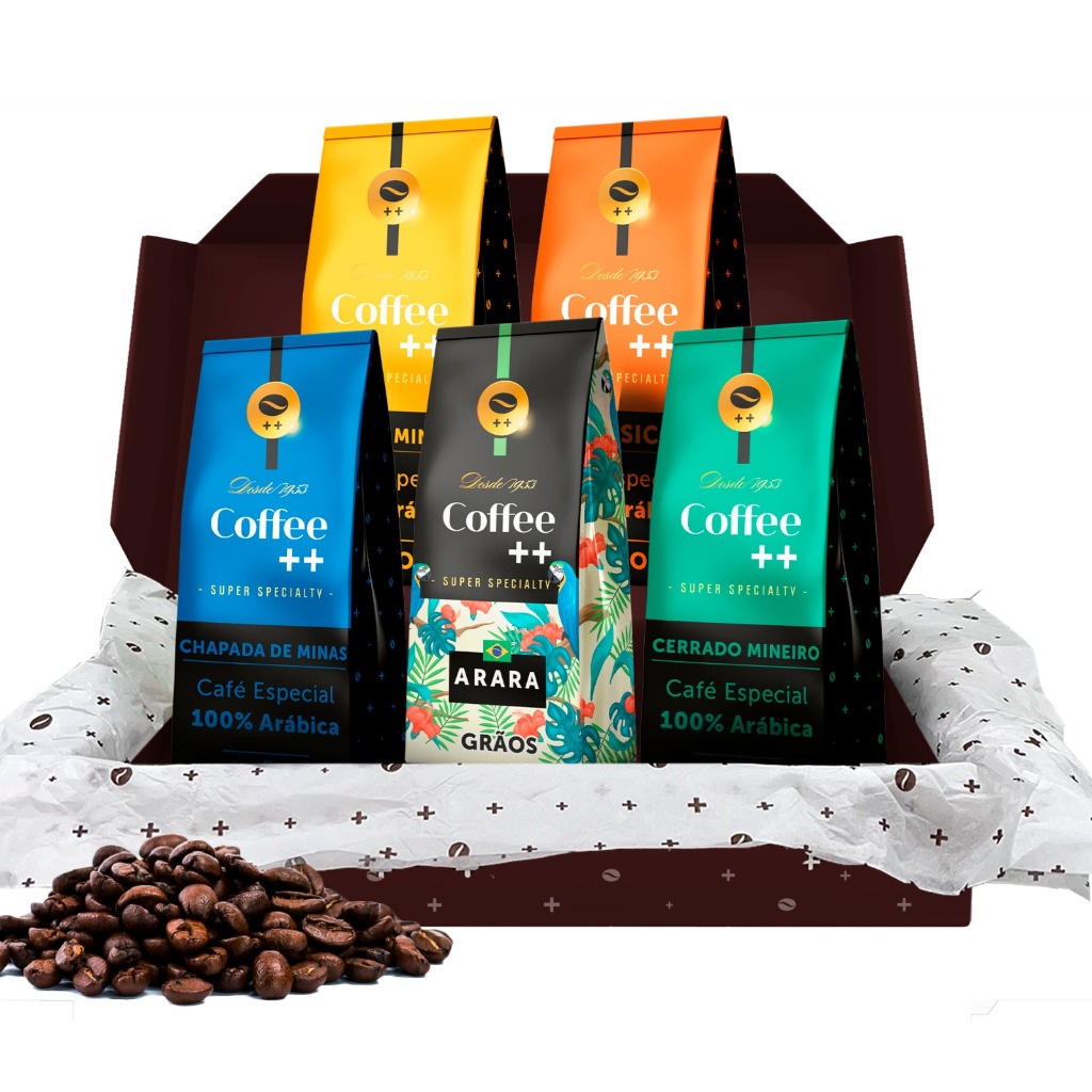 Kit 5 Pacotes Café Especial Em Grãos Coffee Mais - 5 x 250g